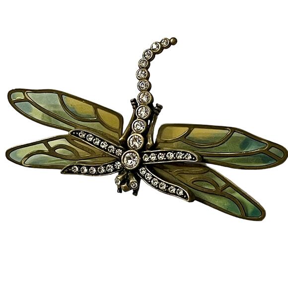 🎊HP🎊Kenneth Jay Lane Stained Glass Dragonfly Brooch - Picture 4 of 7